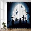 Halloween pumpkin Lantern Shower Curtain Bathroom The Terrible  Forest Wood Ghost House Tombstone Fabric Bathroom Curtain Set