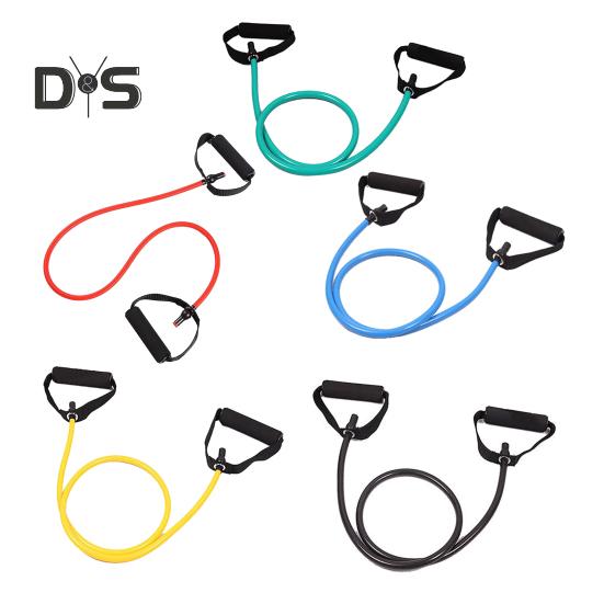 Fitness Resistance Band with Anti-slip Handle Portable Men Women Arm Shoulder Stretch Strength Training Leg Toning Exercise Elastic Strap Tension