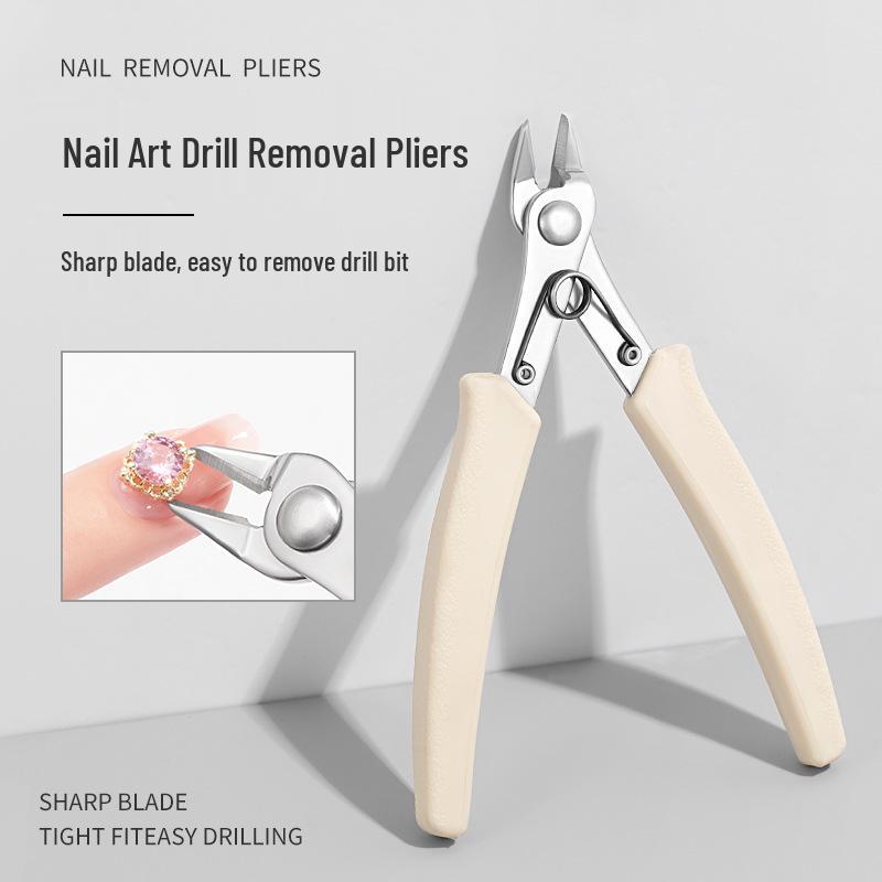 Nail Art Rhinestone Removal Heavy Duty Pliers - Easy Metal Shears & Ornament Scissors for Nail Salons