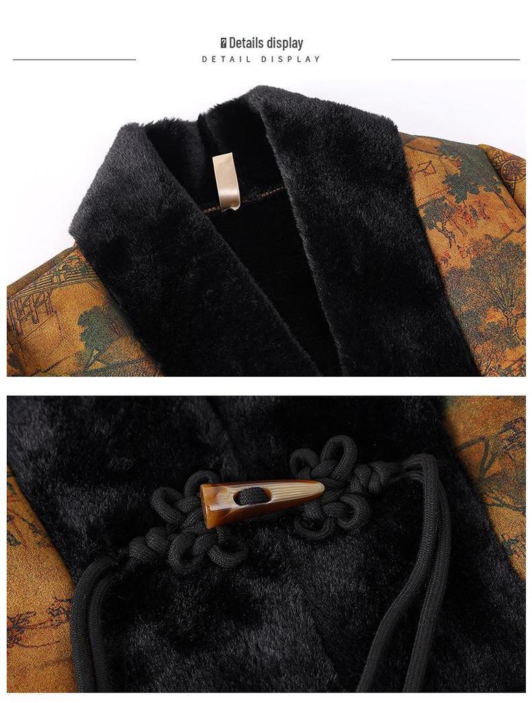 Chinese Style Faux Mink Velvet Winter Coat for Middle-Aged & Elderly Women