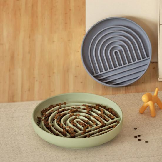 Silicone Pet Slow Feeding Bowl Anti-Choking Non-slip Easy Clean Slow Down Eating Puzzle Feeder for Medium Large Breed Dogs Cats