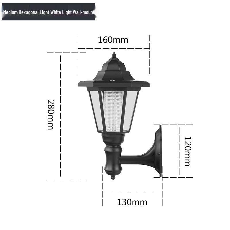 Retro Hexagonal Solar Courtyard Wall & Lawn Light