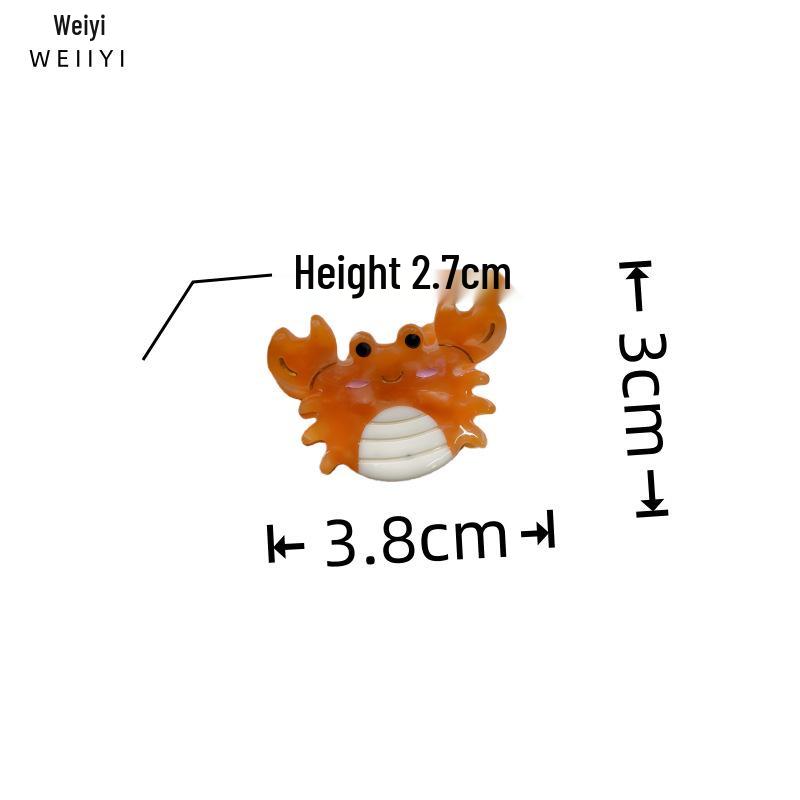 Hobby Marine Acetate Claw Clips: Cute Starfish, Jellyfish, Shark, Cartoon Side & Bun Clips for Women