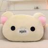 Rilakkuma Bear Backrest Pillow with Doll - Perfect for Dorm Rooms, Birthdays, and Bedroom Decor.