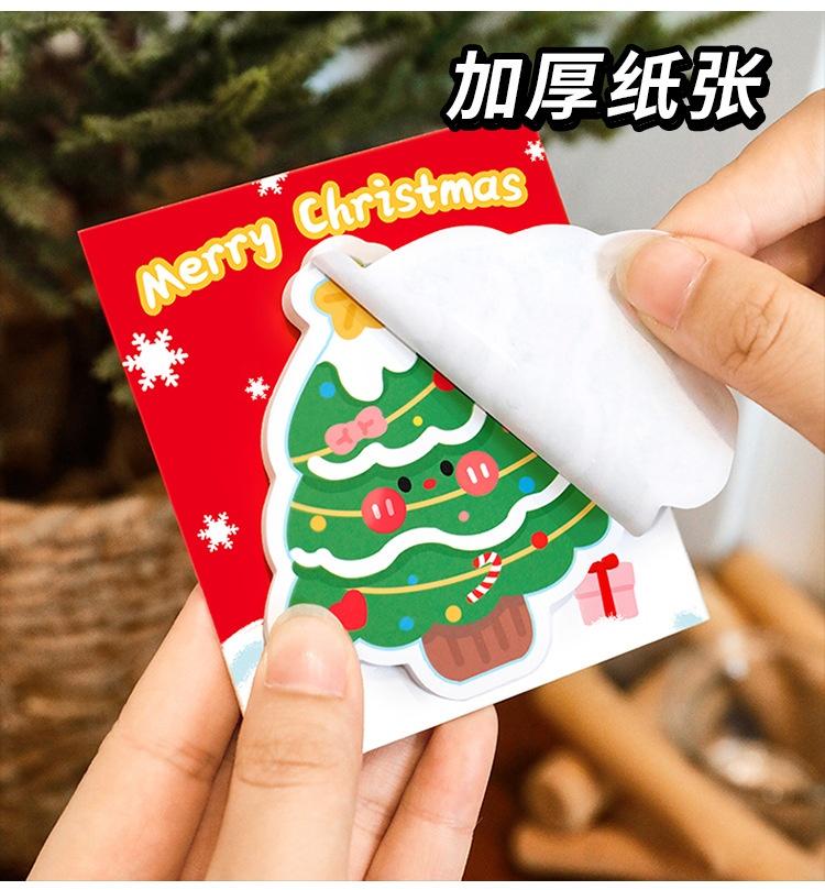 30sheets Christmas Sticky Notes Santa Claus Gingerbread Man Xmas Tree Snowman Memo Notes Cartoon Memo Pad School Gift Prizes