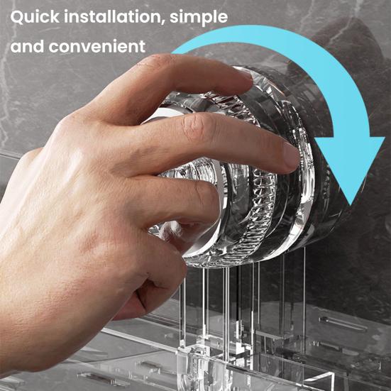 2Pcs Suction Cup Storage Holder Shower Shelf Strong Load-bearing Hollow Structure Design Bathroom Multi-Function Organizer