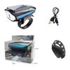 Solar Rechargeable Bicycle Headlight 250 Lumens Bike Horn Alarm  for Outdoor Riding