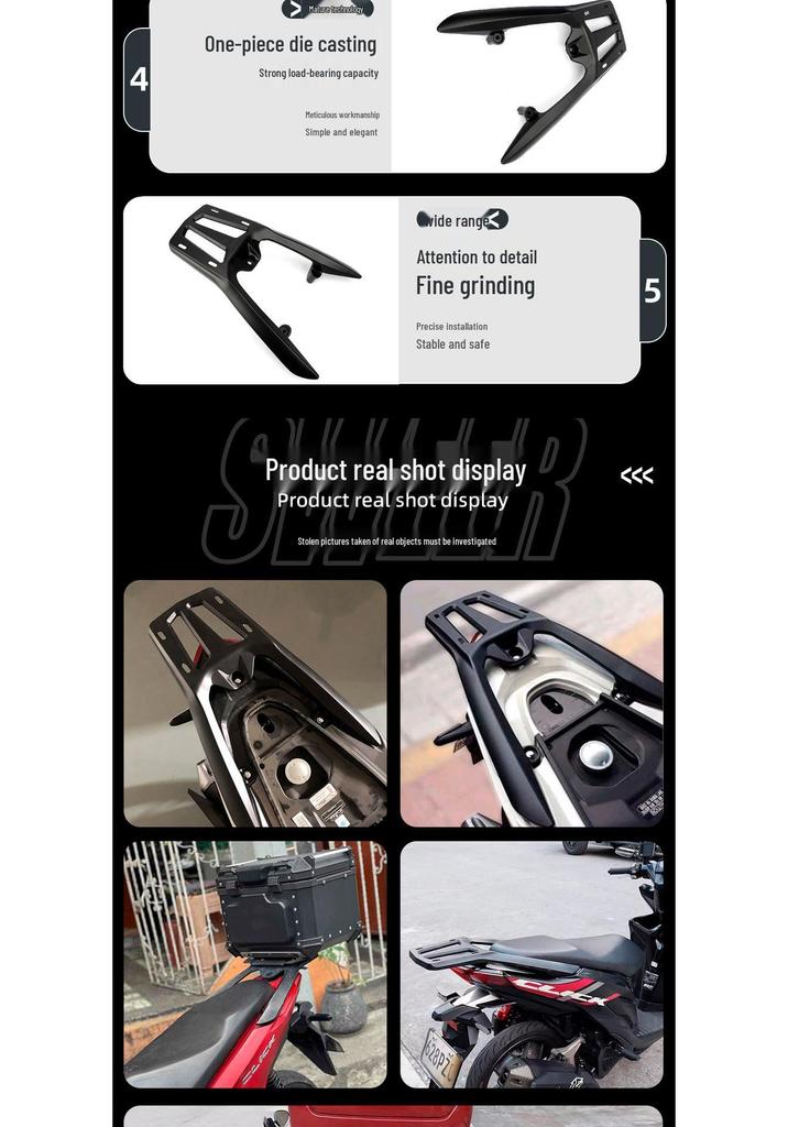Honda CLICK125/150 & VARIO150 Motorcycle Rear Luggage Rack Accessory