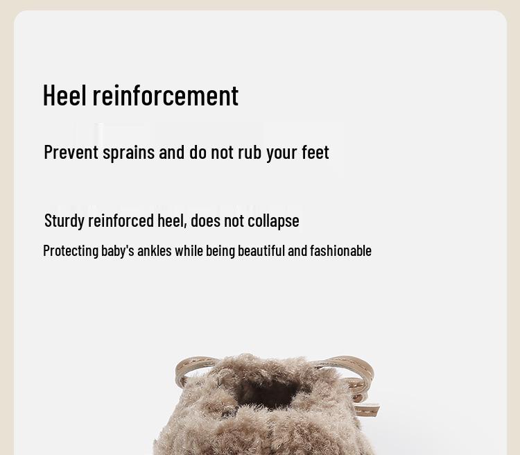 Winter Plush Baby Walker Shoes - Warm, Furry, Flat Bottom Infant Shoes for Girls with Velvet Lining