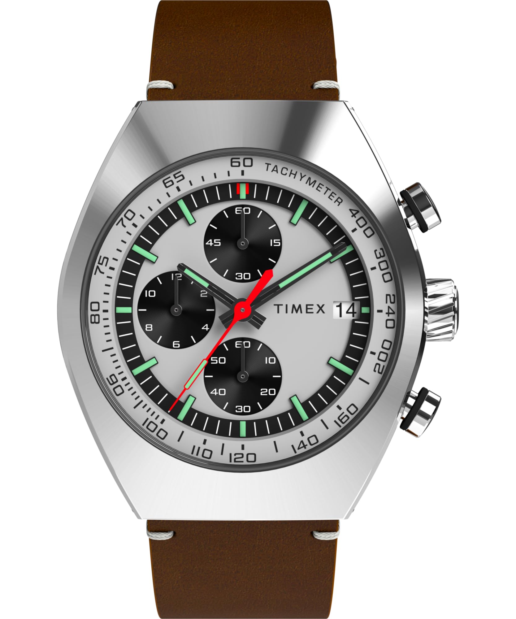 

Timex Men s Legacy Tonneau 42mm Watch - Black Strap Black Dial Stainless Steel Case, Brown/Silver Tone/Stainless Steel. , modern