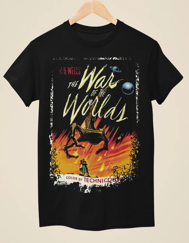 Wojna światów (1953) Czarny T-shirt Unisex inspirowany plakatem filmowym