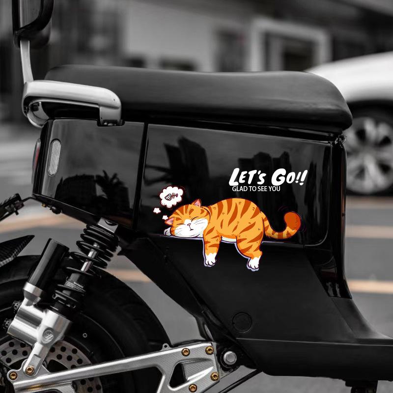 Cute Car Decals Decorative Sticker Cat Vinyl Cartoon Car Sticker for Cars Trucks Motorcycles Helmets DIY Decorations