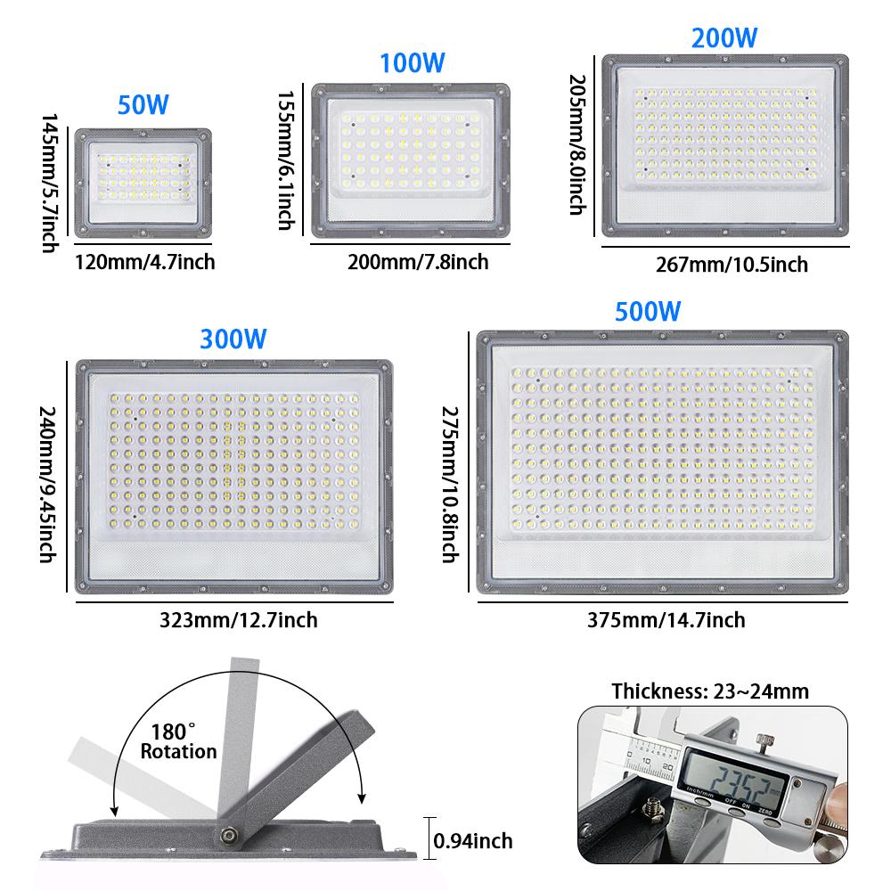 50W 100W 200W 300W 500W Led Floodlight Outdoor IP66 Waterproof 220V Reflector LED Garden Lighting Street Lamp Wall Flood Lights