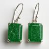Natural Green Emerald Earrings 58 ct Emerald Cut 925 Sterling Silver Gemstone Jewelry Gift