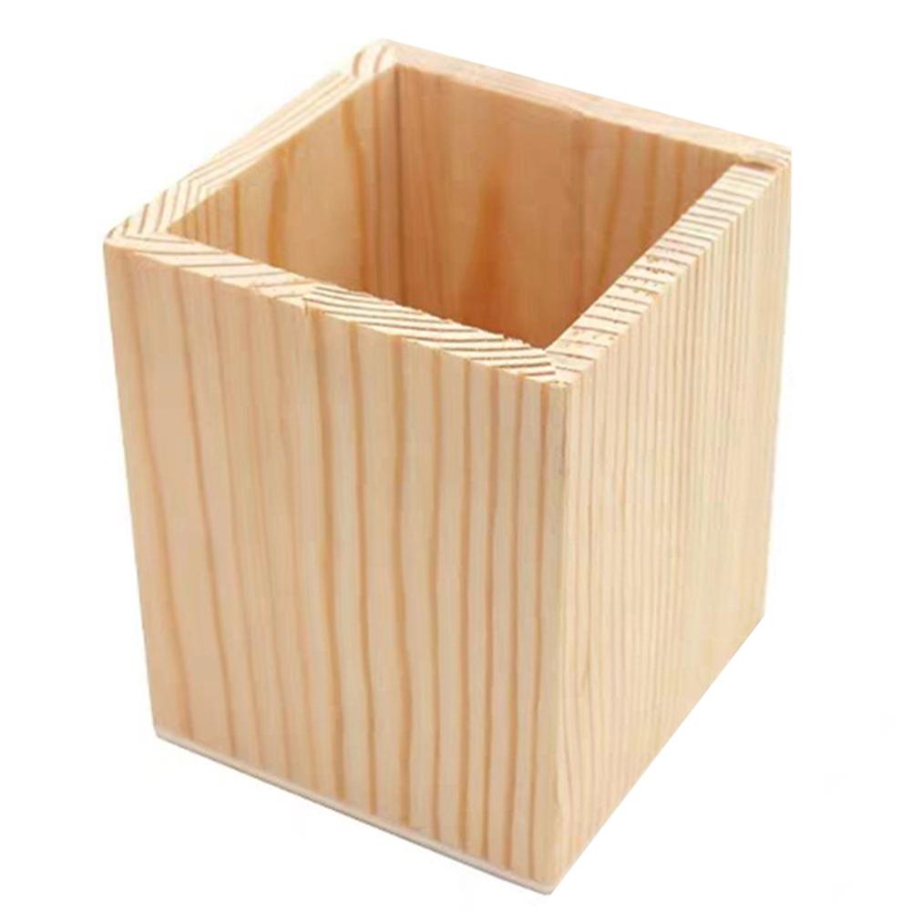 Pencil Desk Organizer Stationery Wooden Pen Pot Holder Suitable