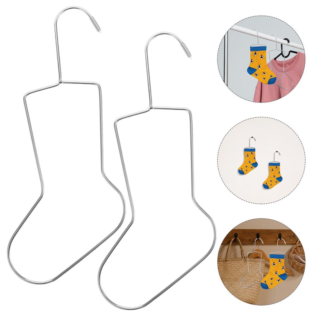 2Pcs Metal Sock Display Hanger Stainless Steel Blockers for Knitting Crochet Drying Stretching 42x22.5cm Sock Stretcher Rack