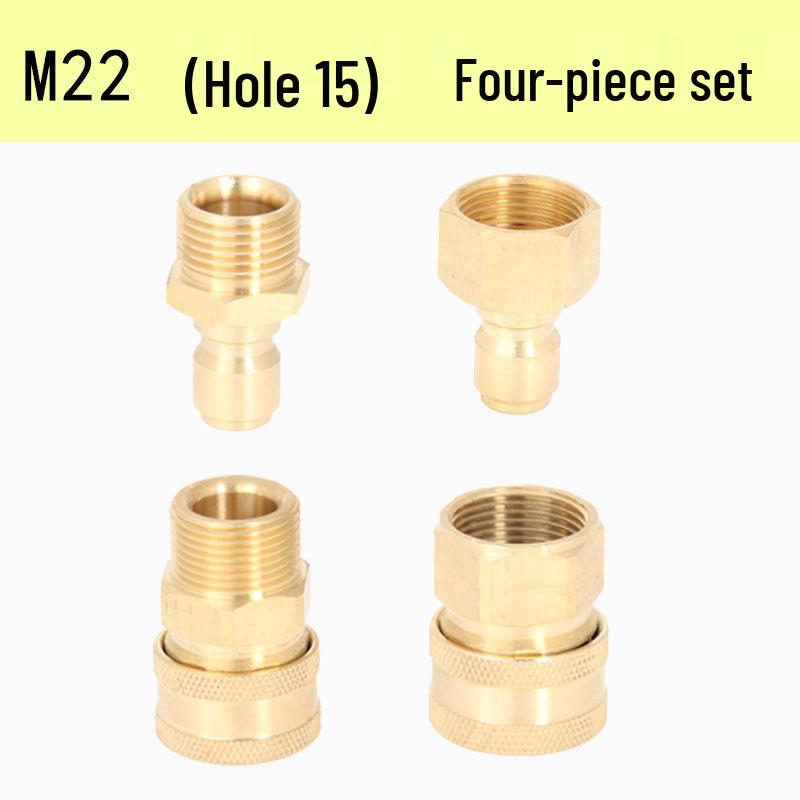 High-Pressure Water Gun Quick Connector for Car Washer, Pipe Cleaning Machine, Copper Accessories