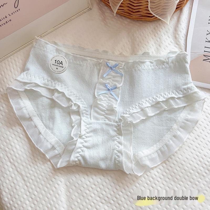 10A Antibacterial Women's Mid-Waist Pure Cotton Triangle Briefs - Soft, Comfortable, Skin-Friendly, Cute, and Sweet Style.