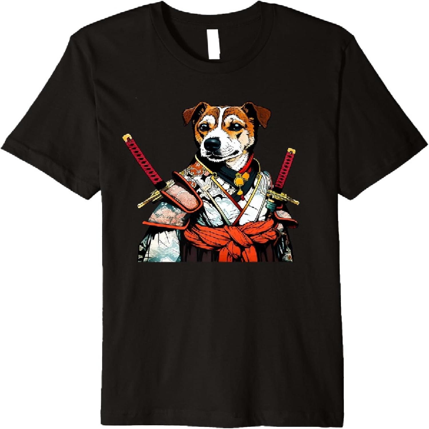 Jack Russell Terrier Samurai Funny Dog Warrior Premium T-Shirt XXXXXL разноцветный