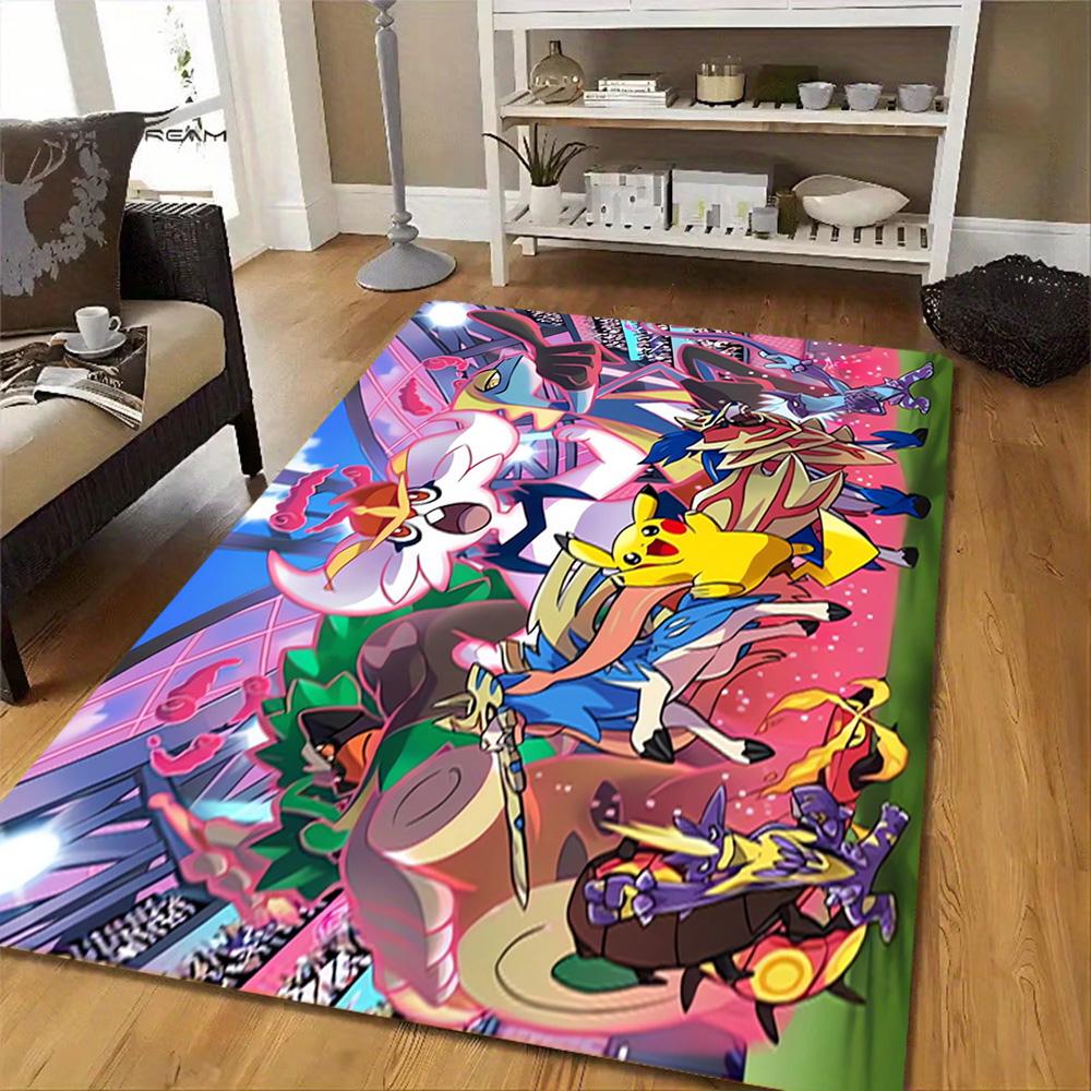 Pokemon Go Pikachu Poster Decoration,Carpet,Living Room,Bedroom, Non-slip,Square rug