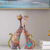 Figurky kočičího páru z pryskyřice Evropská malba Zvířecí sošky Domácí obývací pokoj Sběratelský ozdobný dekor předměty
