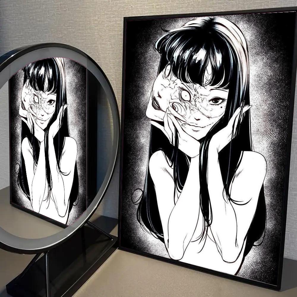 

1pc Japanese 1980s Horror Cartoon Tomie Figure Poster Self-adhesive Art Waterproof Paper Sticker Wall Decor 21cm×30cm NoFrame