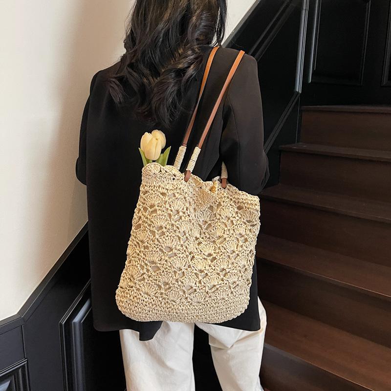 2025 Spring New Casual Commuter Bag Straw Bag Fashion Trend Large Capacity Shoulder Messenger Tote Bag