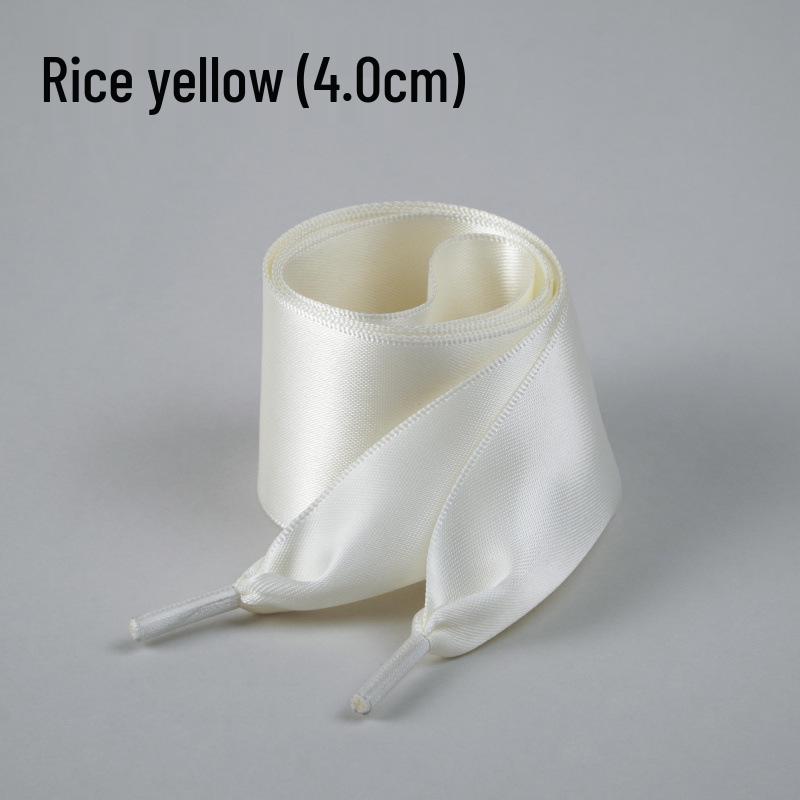 Silk Ballet Style Wide Flat Shoelaces with Bow, Suitable for Wide Holes In White or Black