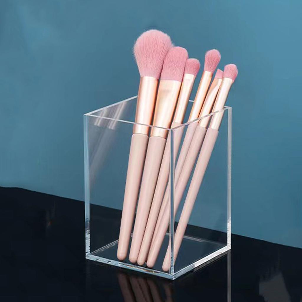 Contenitore per Pennelli da Trucco Acrilico Trasparente Secchiello per Pennelli da Dormitorio Pennello per Sopracciglia Rossetto Toeletta Scatola per Cosmetici da Tavolo