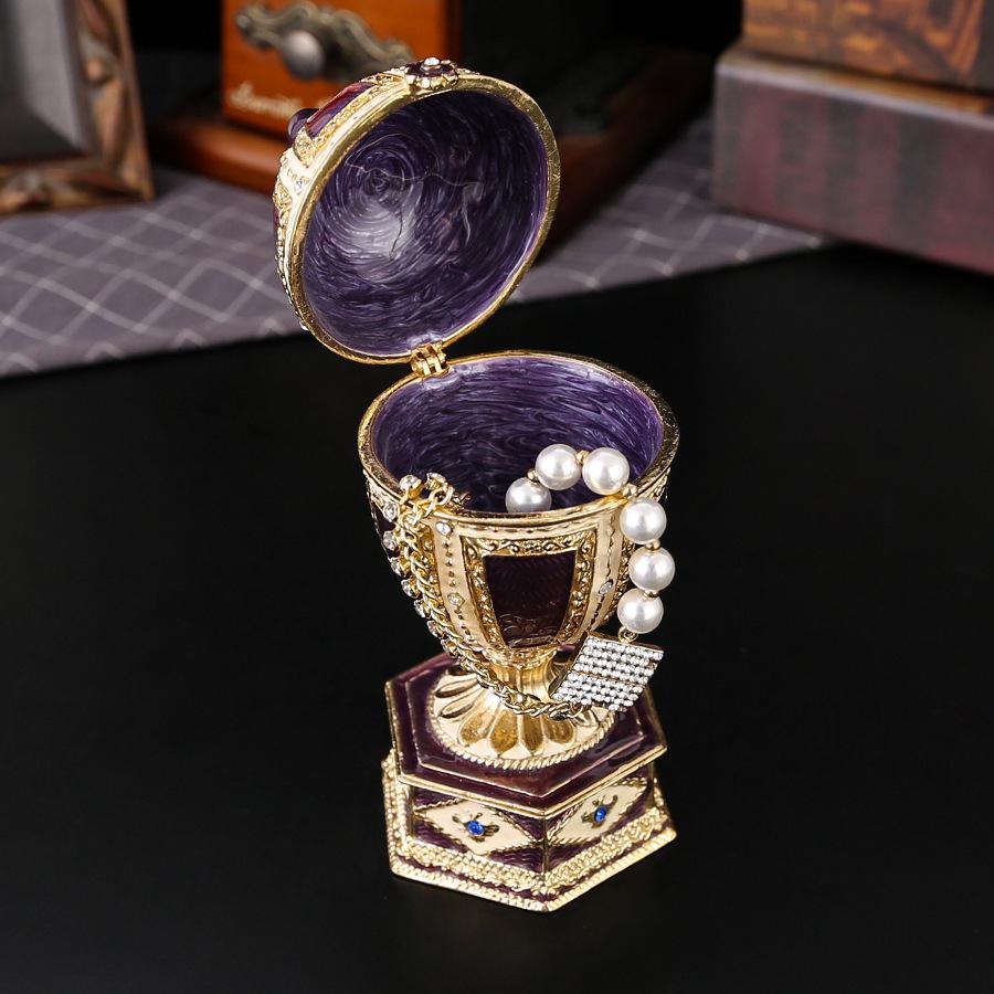 Creative Style Easter Egg Jewelry Box Easter English Style Egg Jewelry Box Ornament European Handicraft