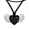 OTHER-worldly Heart Wings Pendant Necklace [Black]