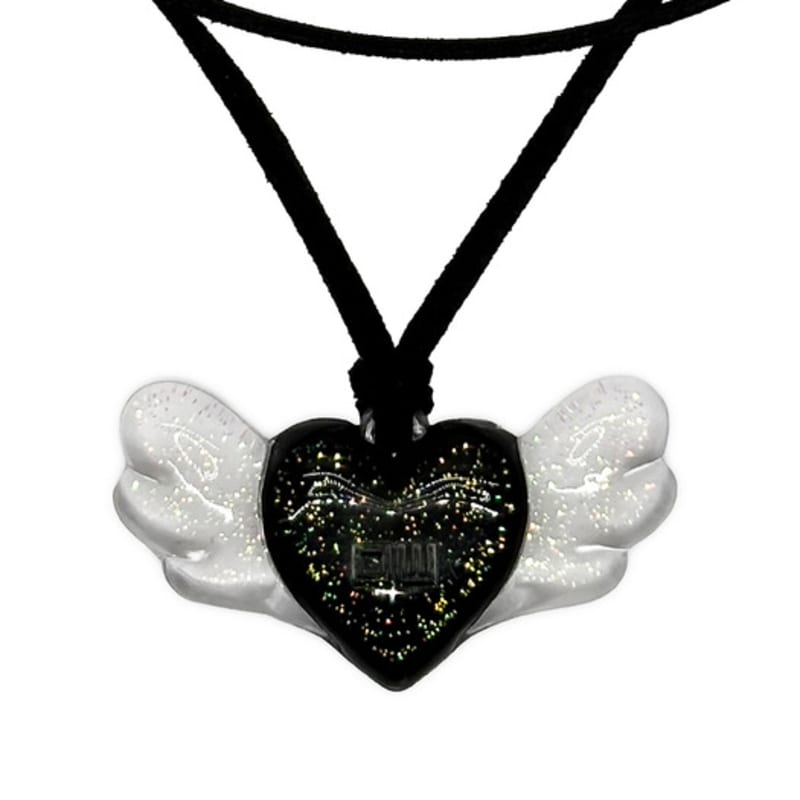 OTHER-worldly Heart Wings Pendant Necklace [Black]