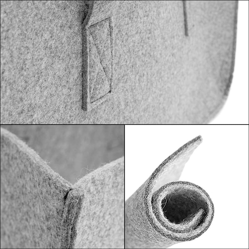 Firewood Log Carrier Tote Bag, HomeYoo Felt Foldable Firewood Holder Basket, Large Capacity Fireplace Wood Stove Accessories with Handle (Grey)