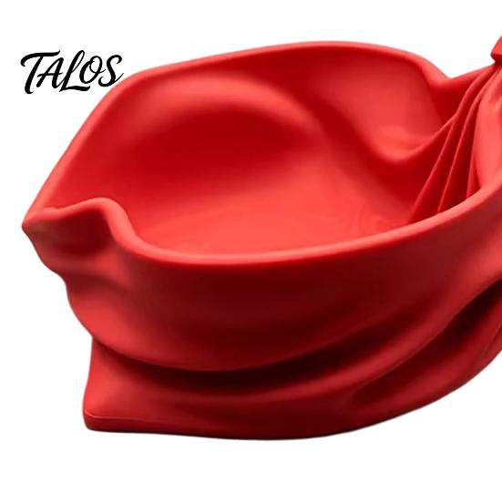 Unique Christmas Decoration 3D Printed Pleated Bag Shaped Candy Bowl, Desktop Snack Holder Small Item for Entryway Table, Decorative Storage