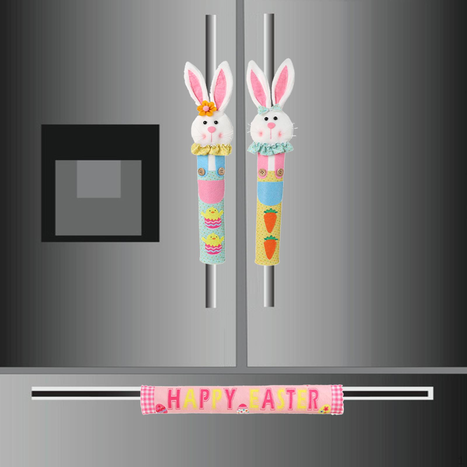 

3 Pieces Easter Refrigerator Door Handle Covers Kitchen Appliance Easy Installation