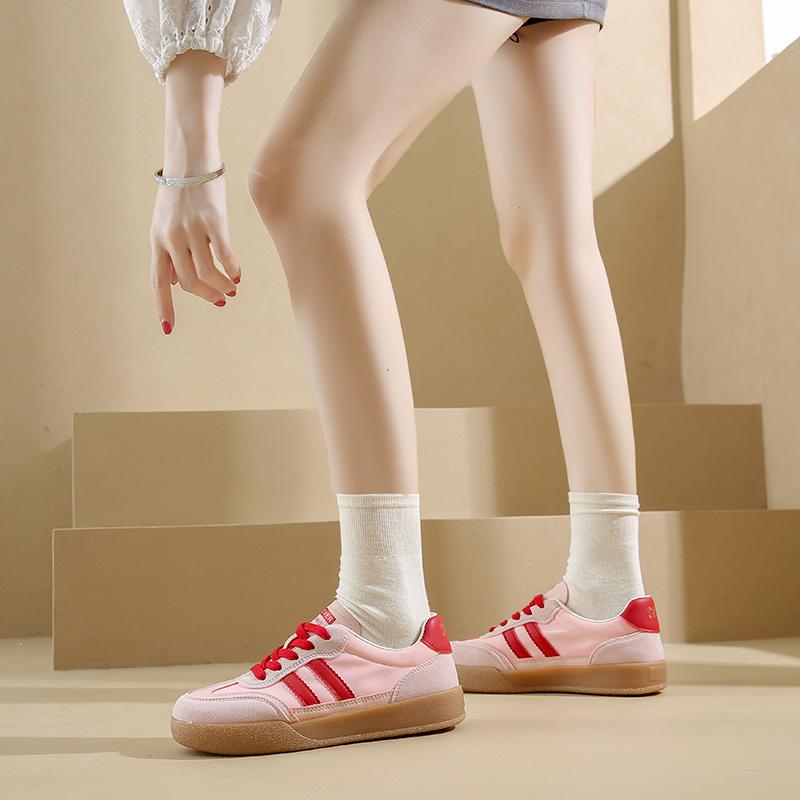 Fashion Sports Shoes Thick Sole Casual Board Shoes Women 2024 New Cowhide Everything Soft Sole Inside Increase De Training Shoes