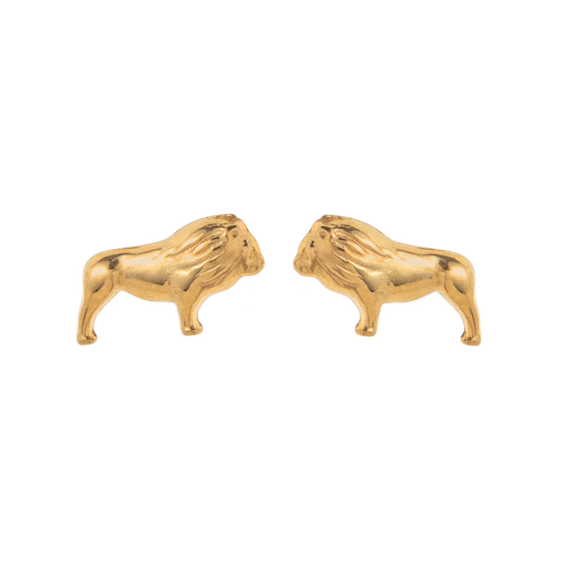 Niche Design Cute 18K Gold Plated Stainless Steel Small Animal Earrings