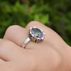 Mystic Topaz Ring: Oxidized 925 Sterling Silver Designer Ring