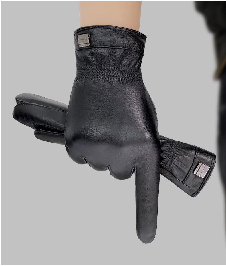 Men's & Women's Winter Leather Gloves: Touchscreen, Windproof, Coldproof, Plus Velvet for Riding & Motorcycling