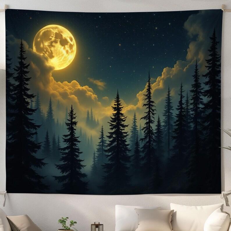 Full Moon Forest tapestry 75x100 чёрный