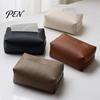 Sturdy Leather Paper Box PU Tissue Box, Multi-Purpose Desktop Organizer, Durable Dining Room Dispenser Compact Foldable Napkin Dispenser, for Desk And