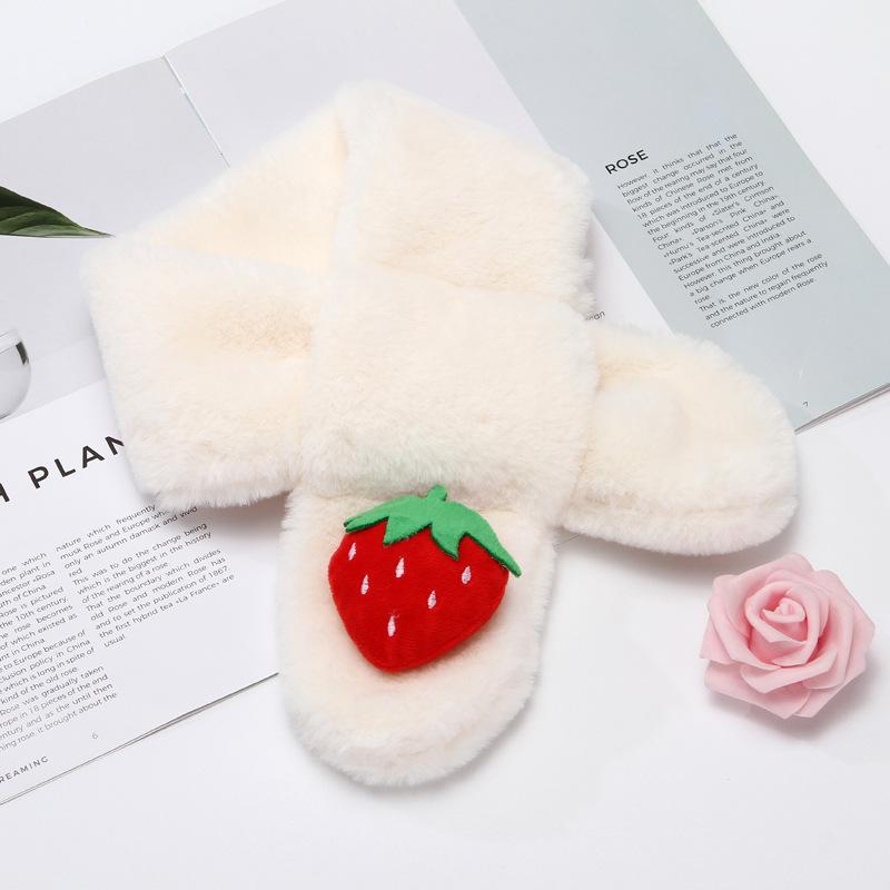 Children'S Scarf Winter Cartoon Plush Children'S Scarf Boys And Girls Warm Cross Imitation Rabbit Hair Children'S Neck