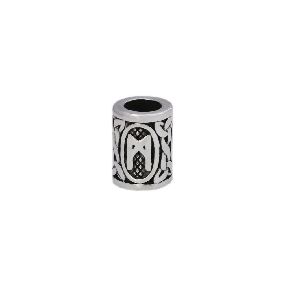 Retro Viking Rune Stainless Steel Beads - Non-Fading Titanium Accessory