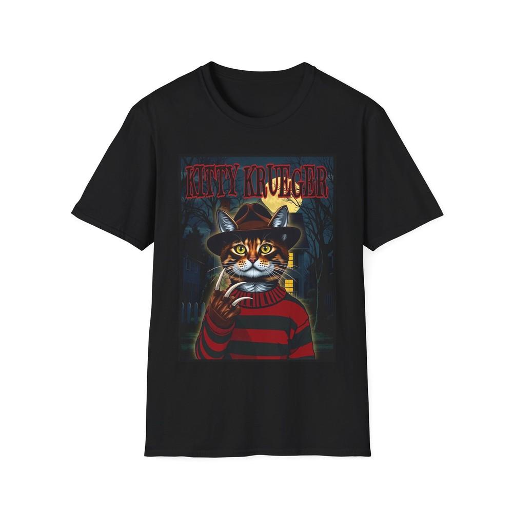 

Kitty Krueger T-Shirt Funny Cat Tee Nightmare On Elm St Shirt Halloween Tee Unisex T-Shirt L