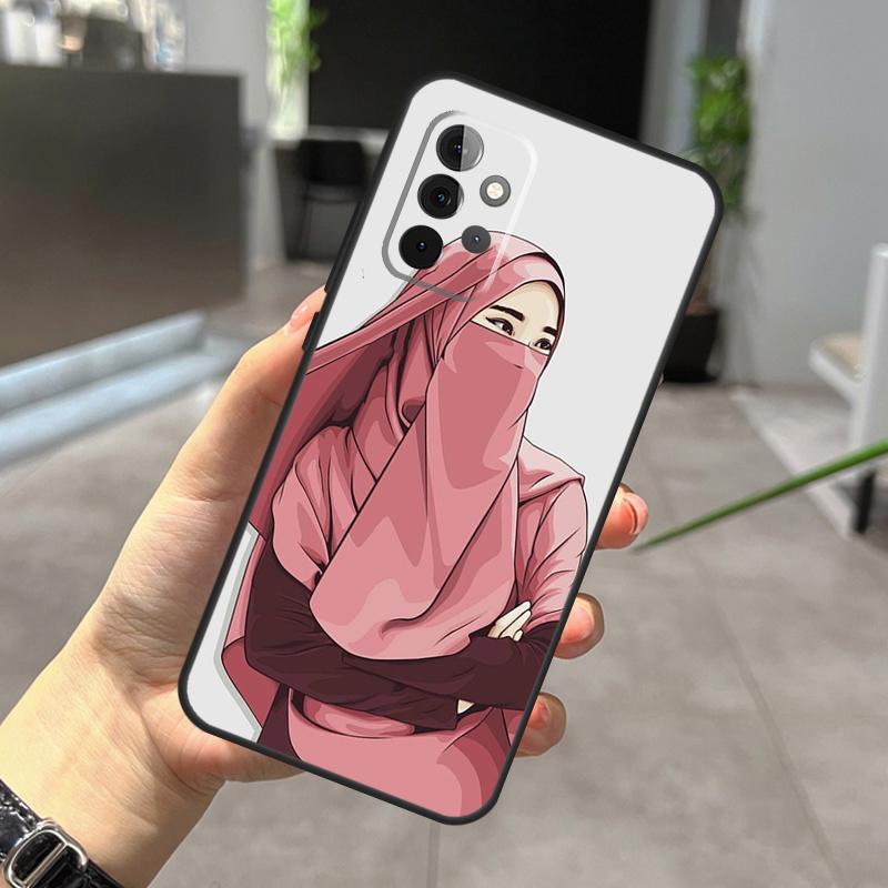 Muslim Arabic Hijab Girl Case For Samsung Galaxy A12 A32 A52 A05 A36 A56 A26 A16 A53 A33 A13 A55 A35 A15 A14 A34 A54