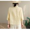 DIMANAF 2026 Plus Size Summer Women Blouse Shirts Tunic Oversize Loose Casual Cotton Lady Tops Tees Embroidery Floral Solid