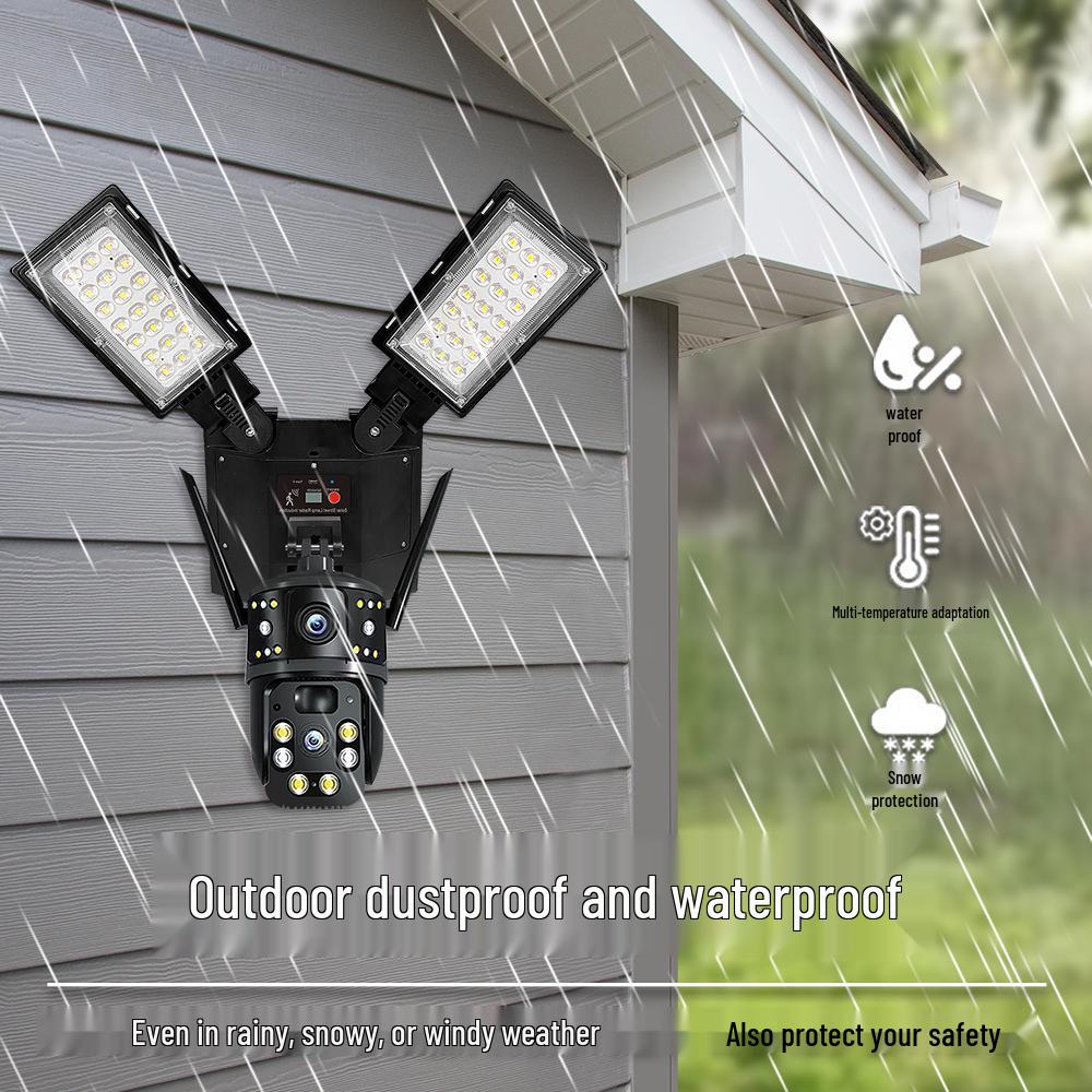 CrossV380 Solar 4G WiFi Street Light with Dual Lens, Waterproof Night Vision Camera.