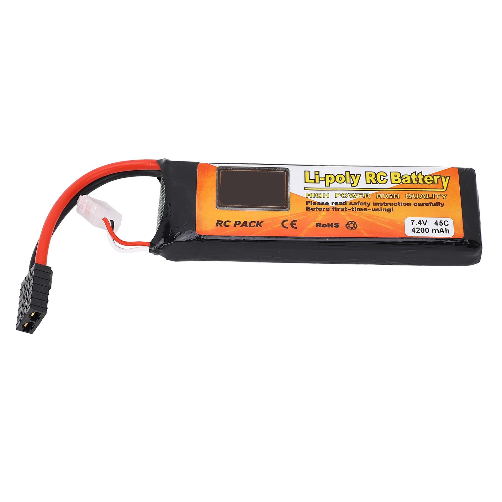 

Акумулятор LiPo 7.4 В 4200 мАг 45C 2S для FPV гоночного дрона, літієвий акумулятор з роз ємом для радіокерованого літака