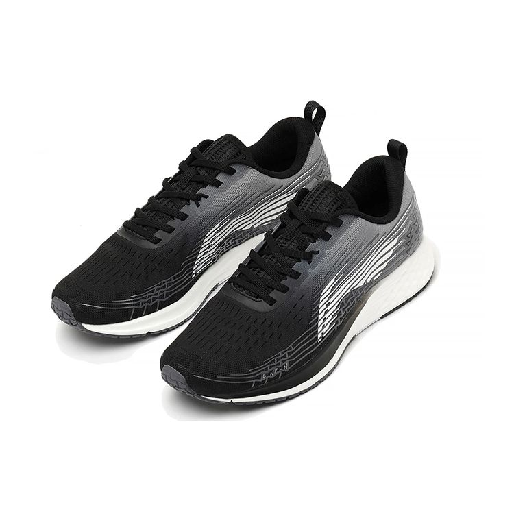 Li Ning Sports Shock Absorption Rebound Low Top Running Shoes Men Sneakers Gray Black ARMS039-1