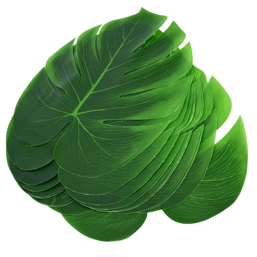 12Pcs Monstera Leaf Table Flag Cutlery Mat Coaster Family Wall Decoration Fake Flower